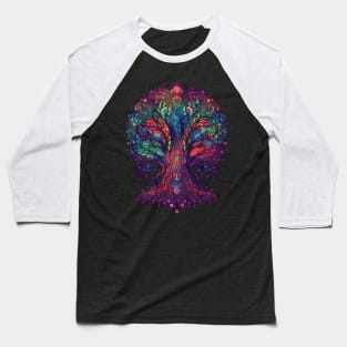 DMT Art Style Shamanic Tree Of Life Baseball T-Shirt